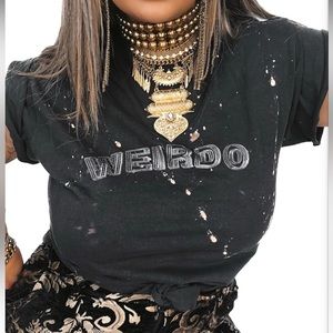 Pebby Forevee Weirdo Bleached Out Side Slit Tee
